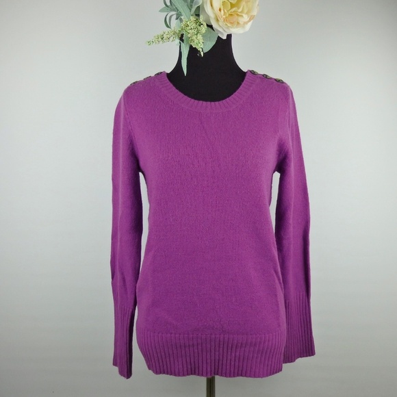 J. Crew Purple Alpaca Blend Warm Cozy Pullover Sweater - Picture 1 of 8